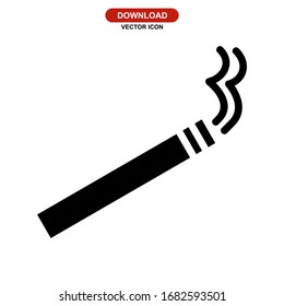icono del cigarrillo o logotipo símbolo de signo aislado ilustración vectorial - iconos vectoriales de estilo negro de alta calidad
