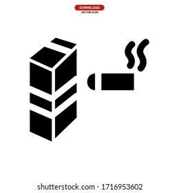 cigarette icon or logo isolated sign symbol vector illustration - high quality black style vector icons
