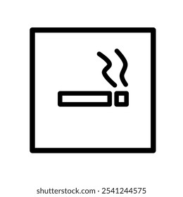 Cigarette icon minimalist vector, sign and symbol, shape vector, information, attention