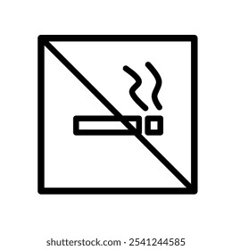 Cigarette icon minimalist vector, sign and symbol, shape vector, information, attention