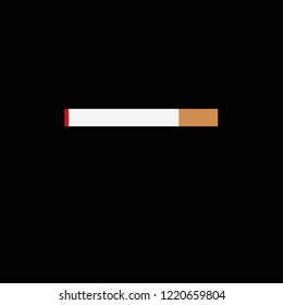 Cigarette icon on black background. Flat style illustration. Eps 10