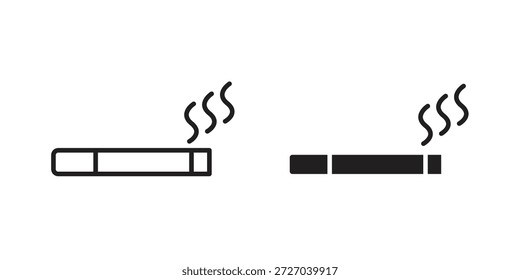Ícone de cigarro no fundo branco. Ícone de vetor de ações
