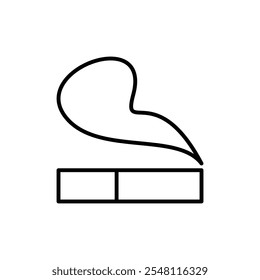 Cigarette icon Outline set in black and white color