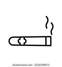 cigarette icon. Outline style design isolated on white background