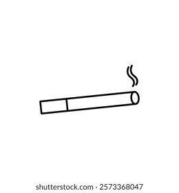 Cigarette icon Outline thin set