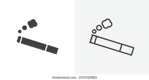 Cigarette icon. outlined vector style.