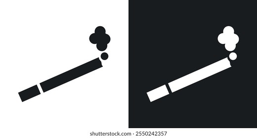 Cigarette icon pack in black color.