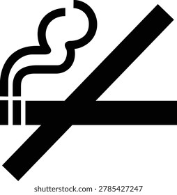 Cigarette icon representing smoking habit, tobacco product, nicotine symbol, unhealthy lifestyle, smoke stick, addiction warning, tobacco consumption sign and minimal vector design
