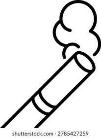 Cigarette icon representing smoking habit, tobacco product, nicotine symbol, unhealthy lifestyle, smoke stick, addiction warning, tobacco consumption sign and minimal vector design