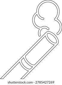 Cigarette icon representing smoking habit, tobacco product, nicotine symbol, unhealthy lifestyle, smoke stick, addiction warning, tobacco consumption sign and minimal vector design