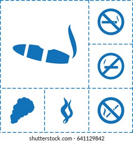 Cigarette icon. set of 6 cigarette filled icons such as cigarette, no smoking