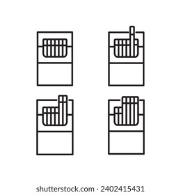 cigarette icon set line art logo vector abstract symbol illustration design