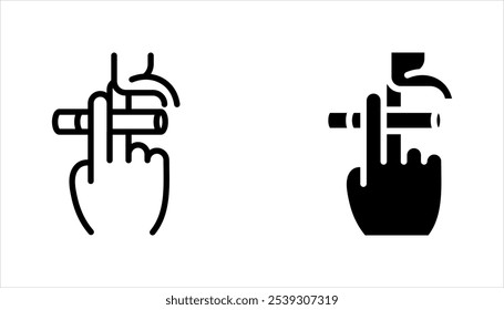 Cigarette icon set. Smoking symbol vector illustration on white background