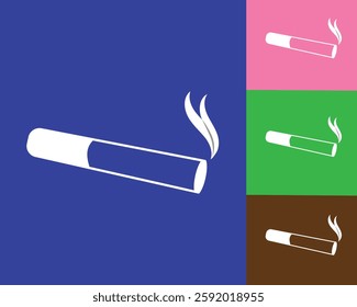 Cigarette icon set. Cigarette vector silhouette symbol logo design. Smoking zone sign. Realistic set of smoking. Vector illustration. EPS 10	