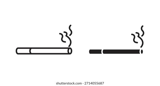 Cigarette icon silhouette vector designs. Editable Strokes