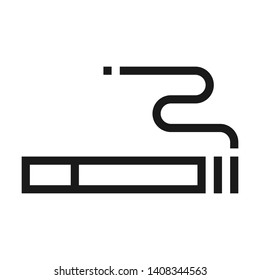 Cigarette icon. Simple design. Line vector. Isolate on white background.