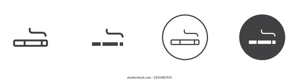 cigarette icon Simple outline vector logo