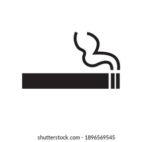 Cigarette icon, smoke icon isolated on white background. Flat design. Vector illustration.