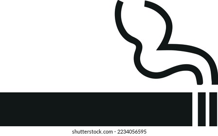 Cigarette icon, smoke icon isolated on white background. Flat design. Vector illustration.