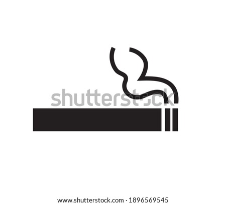 Cigarette icon, smoke icon isolated on white background. Flat design. Vector illustration.