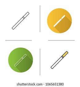 Cigarette icon. Smoking area. Flat design, linear and color styles. Isolated vector illustrations