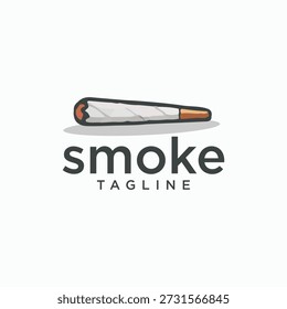 Ícone de cigarro que fuma o logotipo Ilustração vetorial isolada no fundo branco