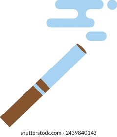 Cigarette icon. Smoking tobacco flat color symbol.