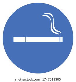 Icono de cigarrillo, símbolo, azul, vector