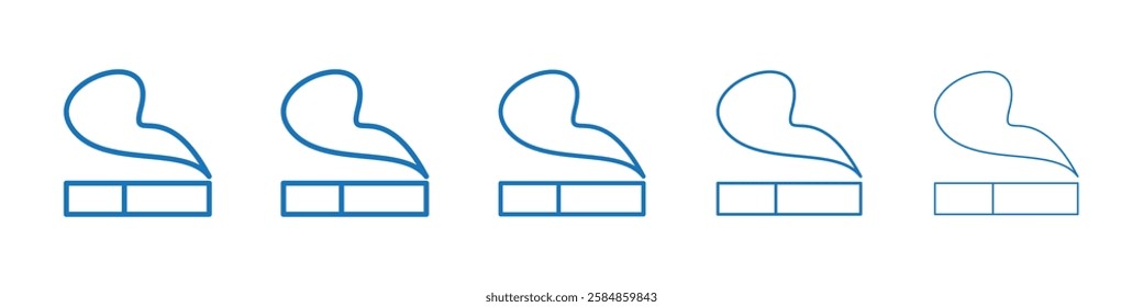 Cigarette icon Symbol collection thin outline set
