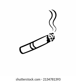 Cigarette Icon Symbol on White Background. Tattoo Decal Logo Design. Vector Illustration.