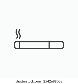 Cigarette icon in thin black lines