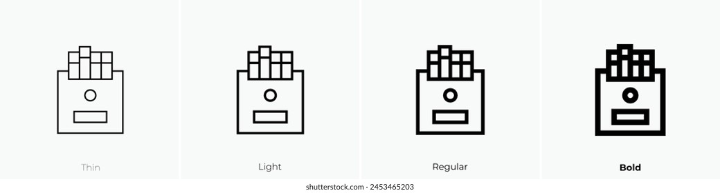 cigarette icon. Thin, Light Regular And Bold style design isolated on white background