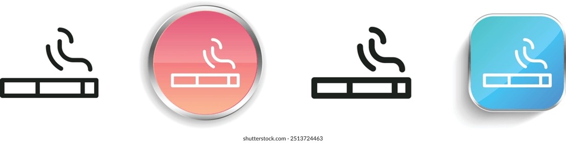 cigarette icon. Thin Linear, Regular and Button Style Design Isolated On White Background