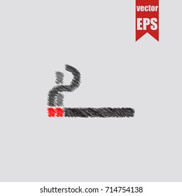 Cigarette icon in trendy isolated on grey background.Vector illustration.