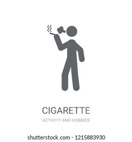 Cigarette icon. Trendy Cigarette logo concept on white background from Activity and Hobbies collection. Suitable for use on web apps, mobile apps and print media.