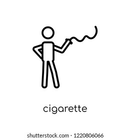 Cigarette icon. Trendy modern flat linear vector Cigarette icon on white background from thin line Activity and Hobbies collection, editable outline stroke vector illustration