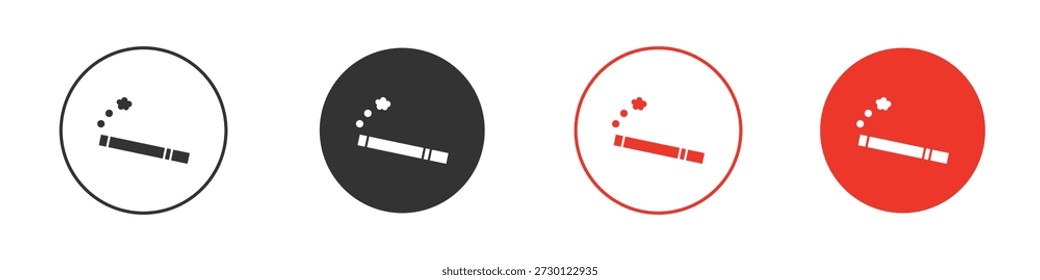 Icono del cigarrillo para ui o ux aislado en blanco para el App móvil, editable