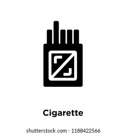 Cigarette icon vector isolated on white background, logo concept of Cigarette sign on transparent background, filled black symbol