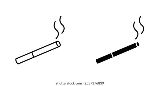 Cigarette Icon vector. liner and flat style icons set.