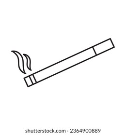 vector de icono de cigarrillo, ilustración de liner diseño plano sobre fondo blanco..eps