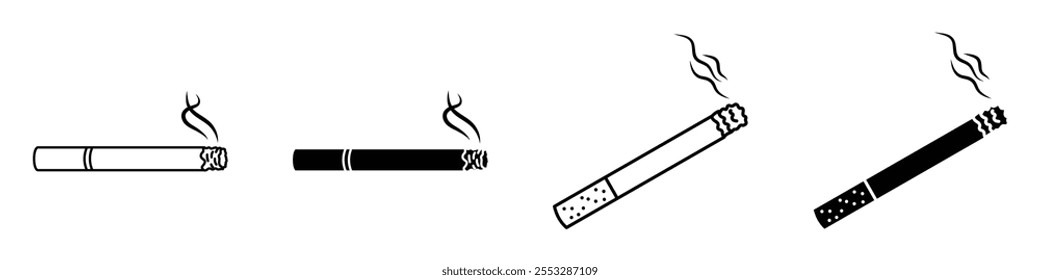 Cigarette icon vector set. EPS10