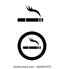 Cigarette icon vector. smoke illustration sign. 
