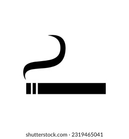 Cigarette icon vector. Smoke illustration sign. Cigarette smoke symbol or logo.