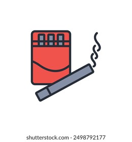 cigarette icon. vector.Editable stroke.linear style sign for use web design,logo.Symbol illustration.