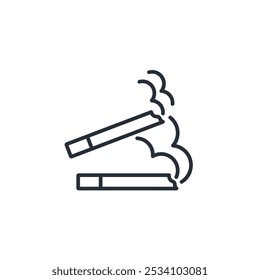 Cigarette icon. vector.Editable stroke.linear style sign for use web design,logo.Symbol illustration.