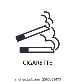 cigarette icon. vector.Editable stroke.linear style sign for use web design,logo.Symbol illustration.