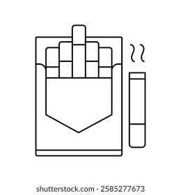 cigarette icon with white background vector stock illustration