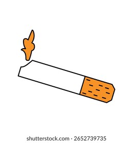 ícone de cigarro com fundo branco vetor ilustração stock