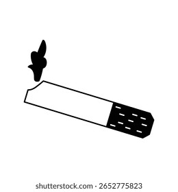 ícone de cigarro com fundo branco vetor ilustração stock