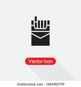 Cigarette Icon,Pack Of Cigarettes Icon Vector Illustration Isolated On Light Gray Background Eps10